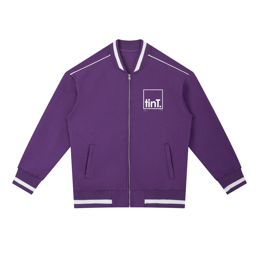 Contrast Piping Zip Bomber Jacket