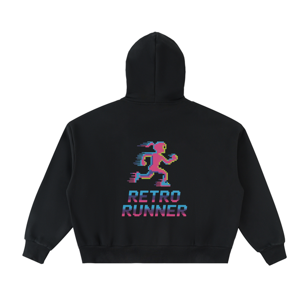 Fleeced Full-Zip Boxy Hoodie