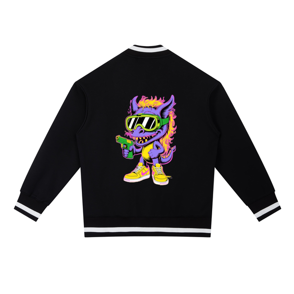 Contrast Piping Zip Bomber Jacket